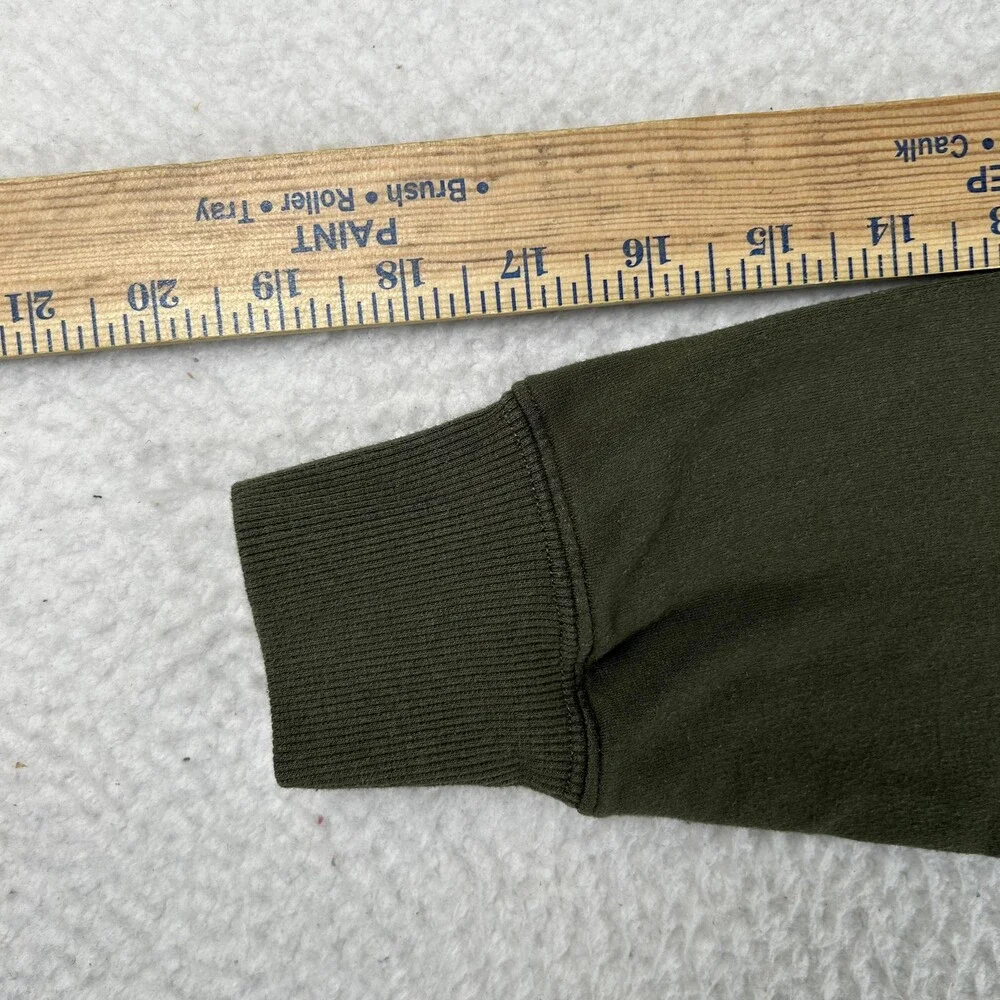 Buffalo David Bitton Hoodie Mens Small Green Fleece Pullover Stretch Sweatshirt